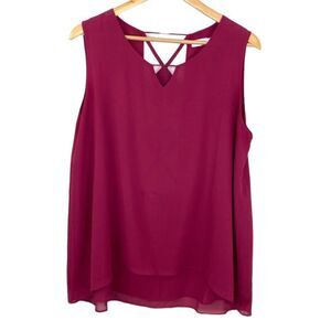 Tobi magenta strappy hi low tunic top size medium